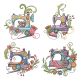 Floral Sewing Machines 1 Embroidery Set | Machine Embroidery Designs by JuJu