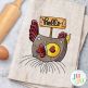 Chicken Hello Word Art Embroidery Design | Machine Embroidery Designs by JuJu