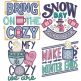 Winter Word Art Set 2 Embroidery Set | Machine Embroidery Designs by JuJu