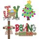 Joyful Christmas Applique Bean Stitch 1 Embroidery Set | Machine Embroidery Designs by JuJu