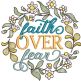 Faith Over Fear Word Art Embroidery Design | Machine Embroidery Designs by JuJu