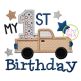 My 1st Birthday Truck Applique | Machine Embroidery Designs by JuJu