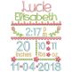 Fun Floral Embroidery Birth Announcement Template Machine Embroidery Designs by JuJu