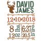 Rustic Woodland Deer Silhouette Birth Announcement Template Machine Embroidery Designs by JuJu