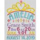 Princess Birth Announcement Template Machine Embroidery Designs by JuJu