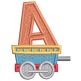 Train Alphabet Filled | Machine Embroidery Designs by JuJu