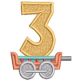 Train Numbers Filled | Machine Embroidery Designs by JuJu