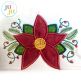 Poinsettia Side Seam Cutaway Applique Embroidery Design | Machine Embroidery Designs by JuJu