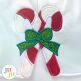 Candy Canes Bow Side Seam Cutaway Applique Embroidery Design | Machine Embroidery Designs by JuJu