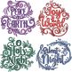 Yuletide Elegance 1 Word Art Christmas Embroidery Set | Machine Embroidery Designs by JuJu