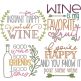 Wine Word Art 5 Embroidery Set | Machine Embroidery Designs by JuJu