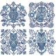                                 Delft Blue Owls Embroidery Set | Machine Embroidery Designs by JuJu
                            