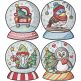 Yuletide Bliss Snowglobes 2 Christmas Embroidery Set | Machine Embroidery Designs by JuJu