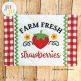 Farm Fresh Mug Rug - Strawberry by Oma's Place | Machine Embroidery Designs by JuJu