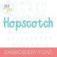 Hopscotch Embroidery Font | Machine Embroidery Designs by JuJu