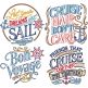 Cruise Word Art Embroidery Set | Machine Embroidery Designs by JuJu