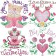 Love Blooms Valentine Sketch Set 1 Embroidery Set | Machine Embroidery Designs by JuJu