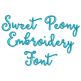 Sweet Peony Embroidery Font Machine Embroidery Designs by JuJu