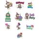 Happy Birthday Sock Monkeys Applique machine embroidery Designs by JuJu