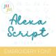                                 Alexa Script Embroidery Font | Machine Embroidery Designs by JuJu
                            