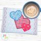 In The Hoop Heart Trio Mug Rug Project | Machine Embroidery Designs by JuJu
