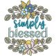 Simply Blessed Word Art Embroidery Design | Machine Embroidery Designs by JuJu