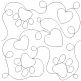Hearts And Paw Prints End-to-End Quilting Design | Machine Embroidery Designs by JuJu
