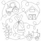 Farm Barn Windmill Wheat Tractor End-to-End Quilting Design | Machine Embroidery Designs by JuJu