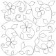 Vine with Simple Flowers Leaves Swirls End-to-End Quilting Design | Machine Embroidery Designs by JuJu