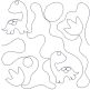 Dinosaurs End-to-End Quilting | Machine Embroidery Designs by JuJu