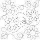 Sunflowers and Leaves End-to-End Quilting | Machine Embroidery Designs by JuJu