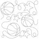 Basketball End-to-End Quilting | Machine Embroidery Designs by JuJu