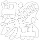 Trains End-to-End Quilting | Machine Embroidery Designs by JuJu
