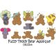 Fuzzy Teddy Bear Applique Machine Embroidery Designs by JuJu 
