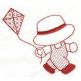 Sunbonnet Sam Redwork Machine Embroidery Designs by JuJu