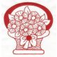 Flower Baskets Redwork Machine Embroidery Designs by JuJu