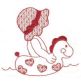 Summer Fun Sunbonnets Redwork Machine Embroidery Designs by JuJu