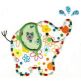 Roly Poly Elephants Applique Machine Embroidery Designs by JuJu 