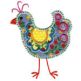 Funky Chickens Applique Machine Embroidery Designs by JuJu 