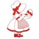 Easter Sunbonnets Redwork 2 Machine Embroidery Designs by JuJu