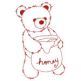 Fuzzy Teddy Bears Redwork Machine Embroidery Designs by JuJu