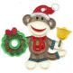 Christmas Sock Monkeys Applique Machine Embroidery Designs by JuJu 