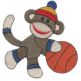 Sock Monkey Sports Filled Machine Embroidery Designs by JuJu