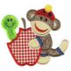 Jumbo School Sock Monkeys Applique Machine Embroidery Designs by JuJu 