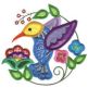 Jumbo Jacobean Hummingbirds Applique Machine Embroidery Designs by JuJu 