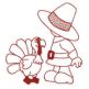 Thanksgiving Sunbonnets Redwork Machine Embroidery Designs by JuJu