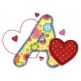 I Love Applique Alphabet Hearts Applique Machine Embroidery Designs by JuJu 