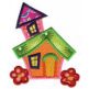 Whimsical Cottages Houses 5x7 Applique Machine Embroidery Designs by JuJu 