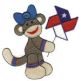 Patriotic Sock Monkeys Filled Machine Embroidery Designs by JuJu