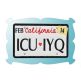 ICU IYQ License Plate Applique | Machine Embroidery Designs by JuJu